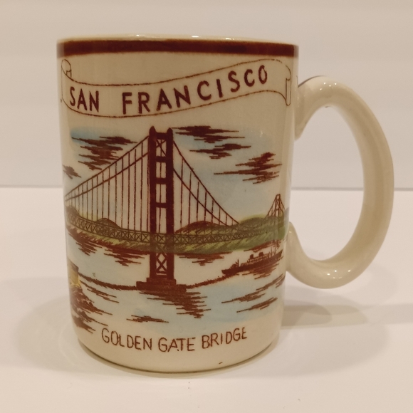 Vintage San Francisco Golden Gate Bridge Ceramic Coffee Mug Cup - Picture 1 of 12